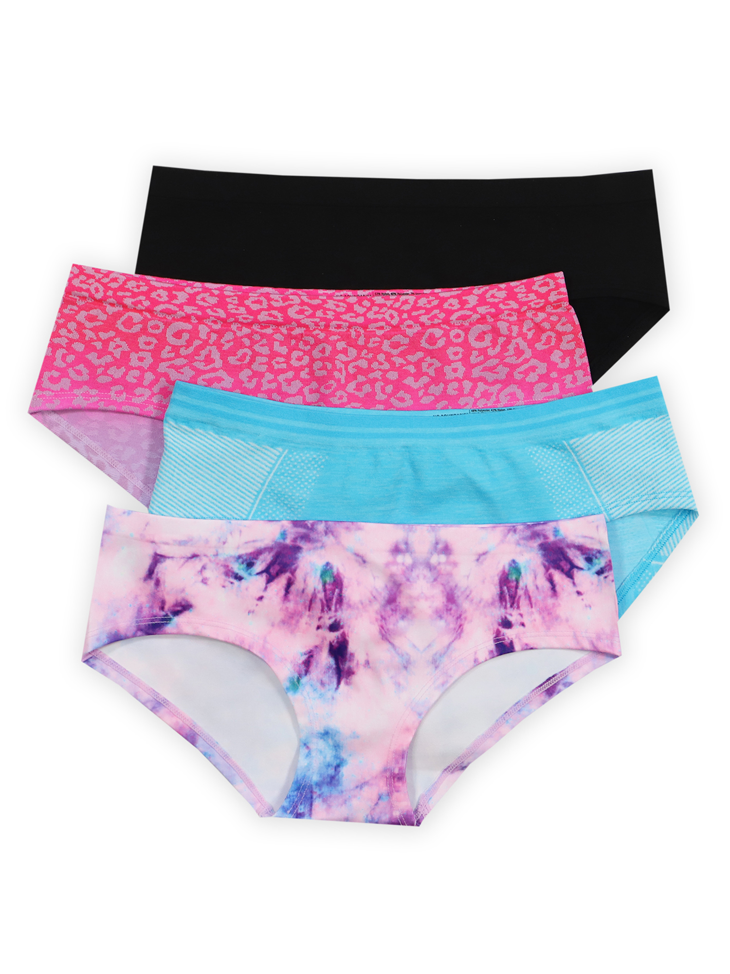 No Boundaries Women's Seamless Hipster Panties, 4Pack