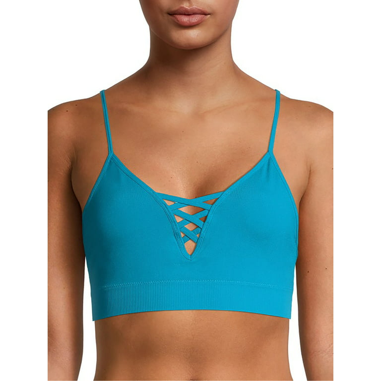 No Boundaries Women's Seamless Pullover Strappy Front Bralette