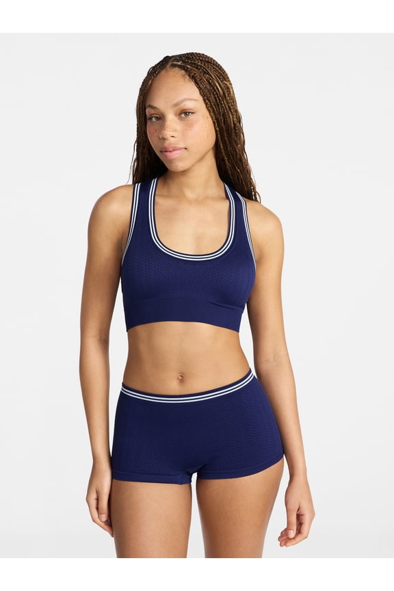 Seamless Racerback Bralette and Boyshort Set, 2-Piece, Women's XS-XXXL