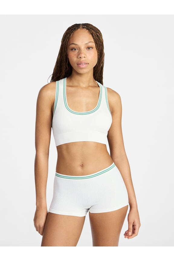 Seamless Racerback Bralette and Boyshort Set, 2-Piece, Women's XS-XXXL