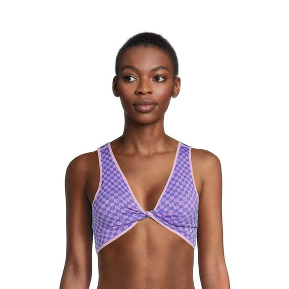 No Boundaries Women's Seamless Reversible Twist Bralette, Sizes to 3XL