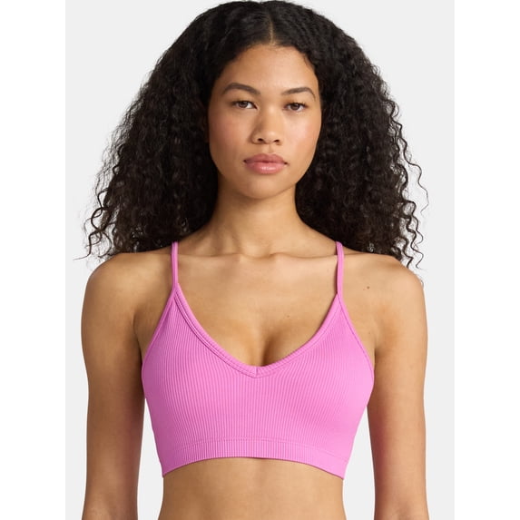 No Boundaries Seamless Ribbed Triangle Bralette, Sizes XS-XXXL