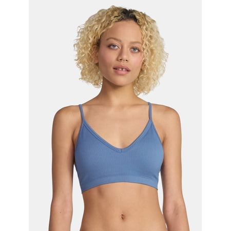 No Boundaries Seamless Ribbed Triangle Bralette, Sizes XS-XXXL
