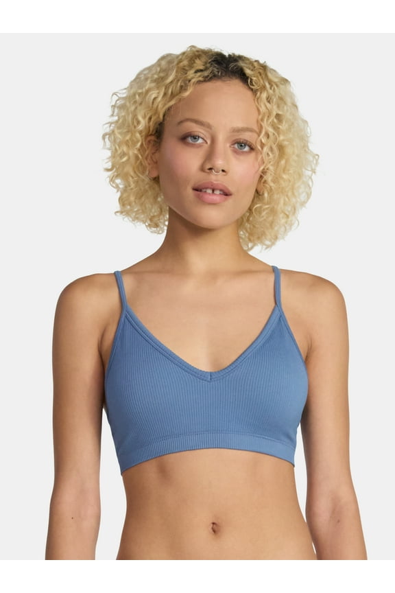 Seamless Ribbed Triangle Bralette, Sizes XS-XXXL