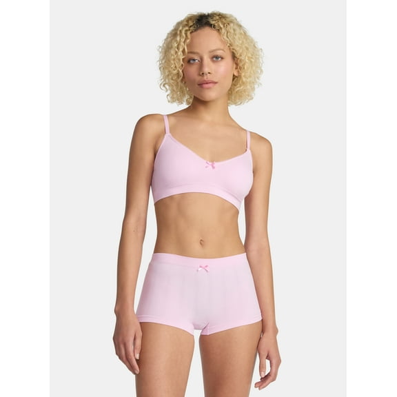 No Boundaries Women's Seamless Triangle Bralette & Boyshort Set, Sizes XS-XXXL