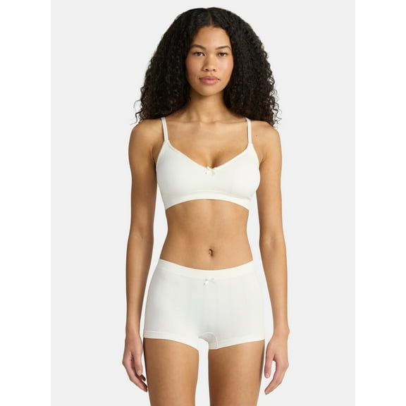 No Boundaries Women's Seamless Triangle Bralette & Boyshort Set, Sizes XS-XXXL