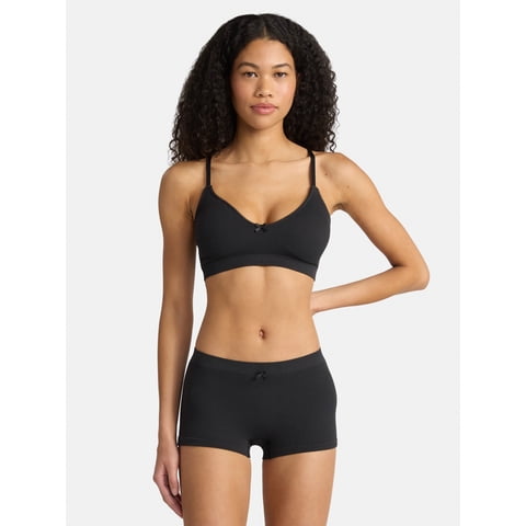 Seamless Triangle Bralette & Boyshort Set, 2-Piece, Women's XS-XXXL