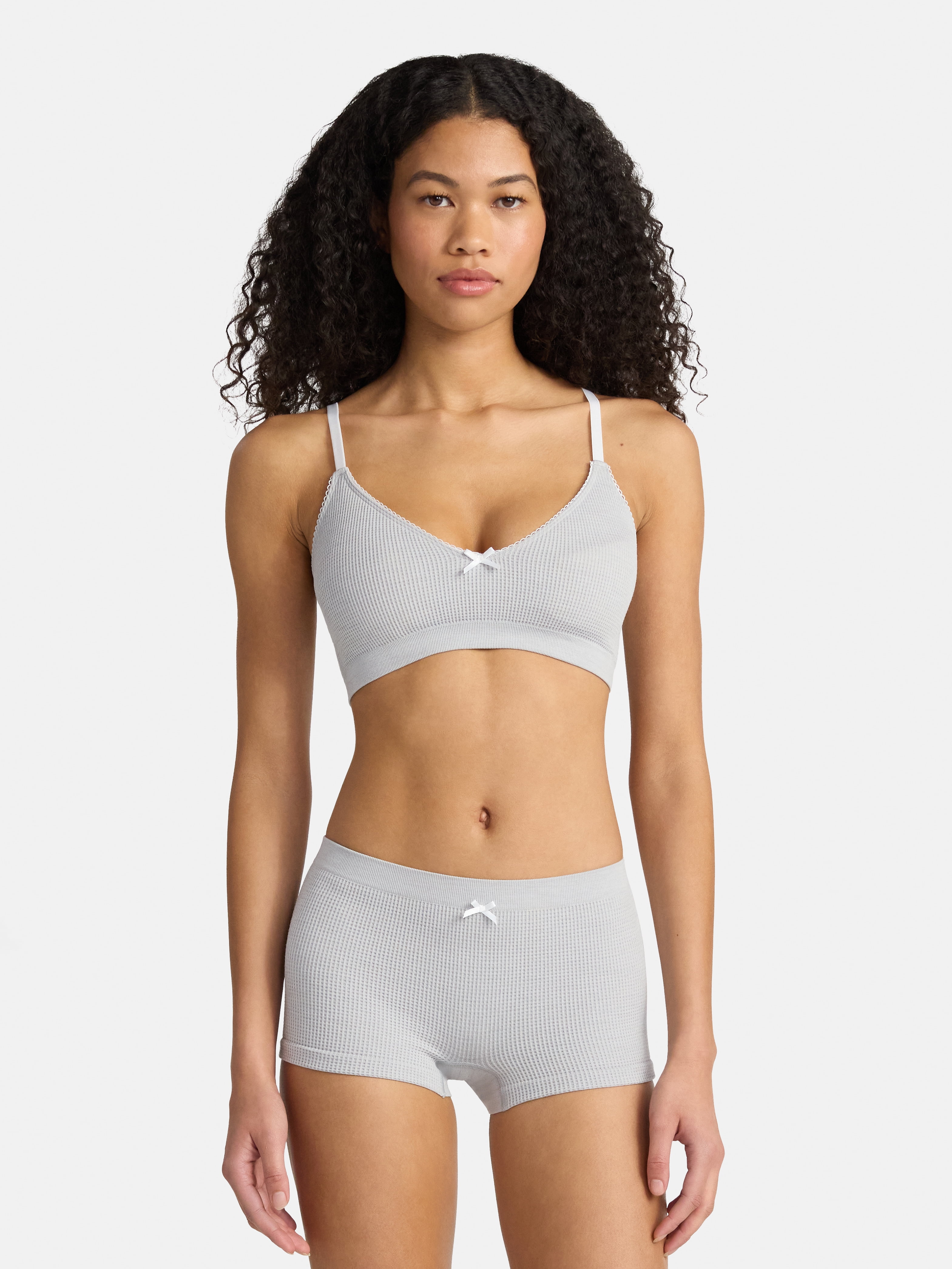 No Boundaries Seamless Triangle Bralette & Boyshort Set, 2-Piece, Women's XS-XXXL