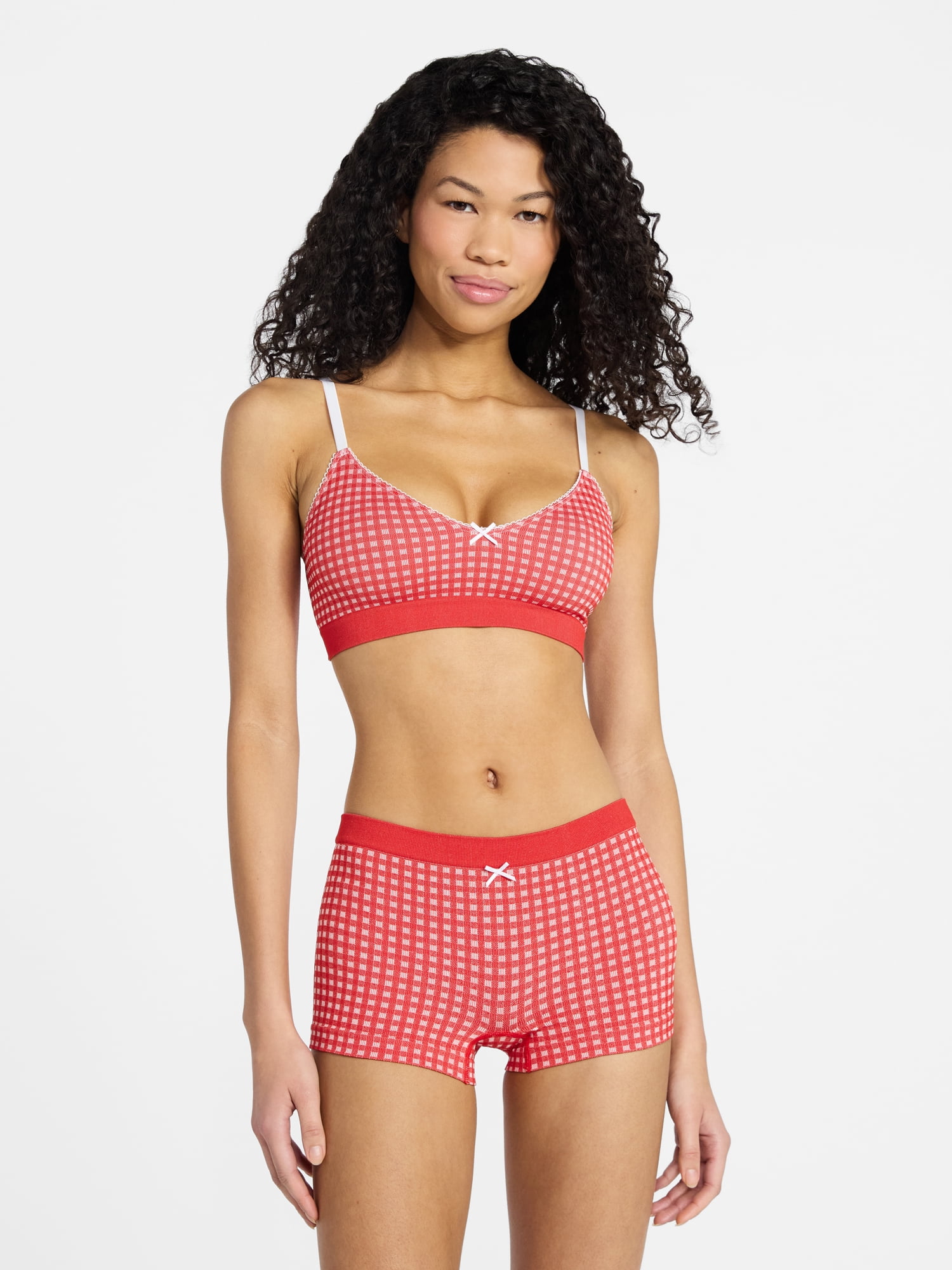 No Boundaries Seamless Triangle Bralette & Boyshort Set, 2-Piece, Women's XS-XXXL