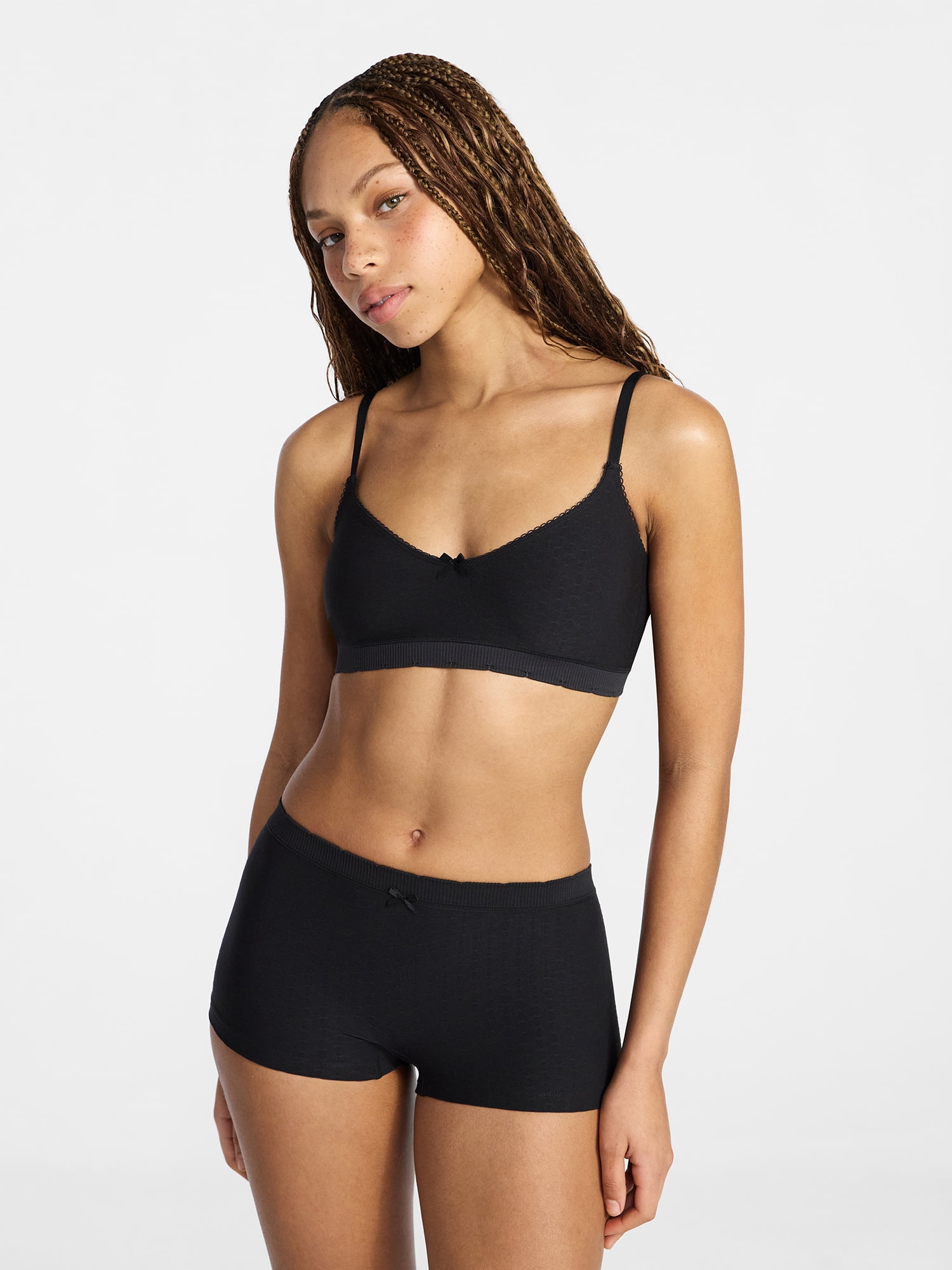 No Boundaries Seamless Triangle Bralette & Boyshort Set, 2-Piece, Women's XS-XXXL