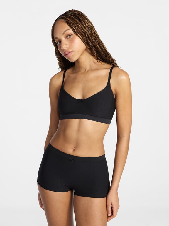 Seamless Triangle Bralette & Boyshort Set, 2-Piece, Women's XS-XXXL
