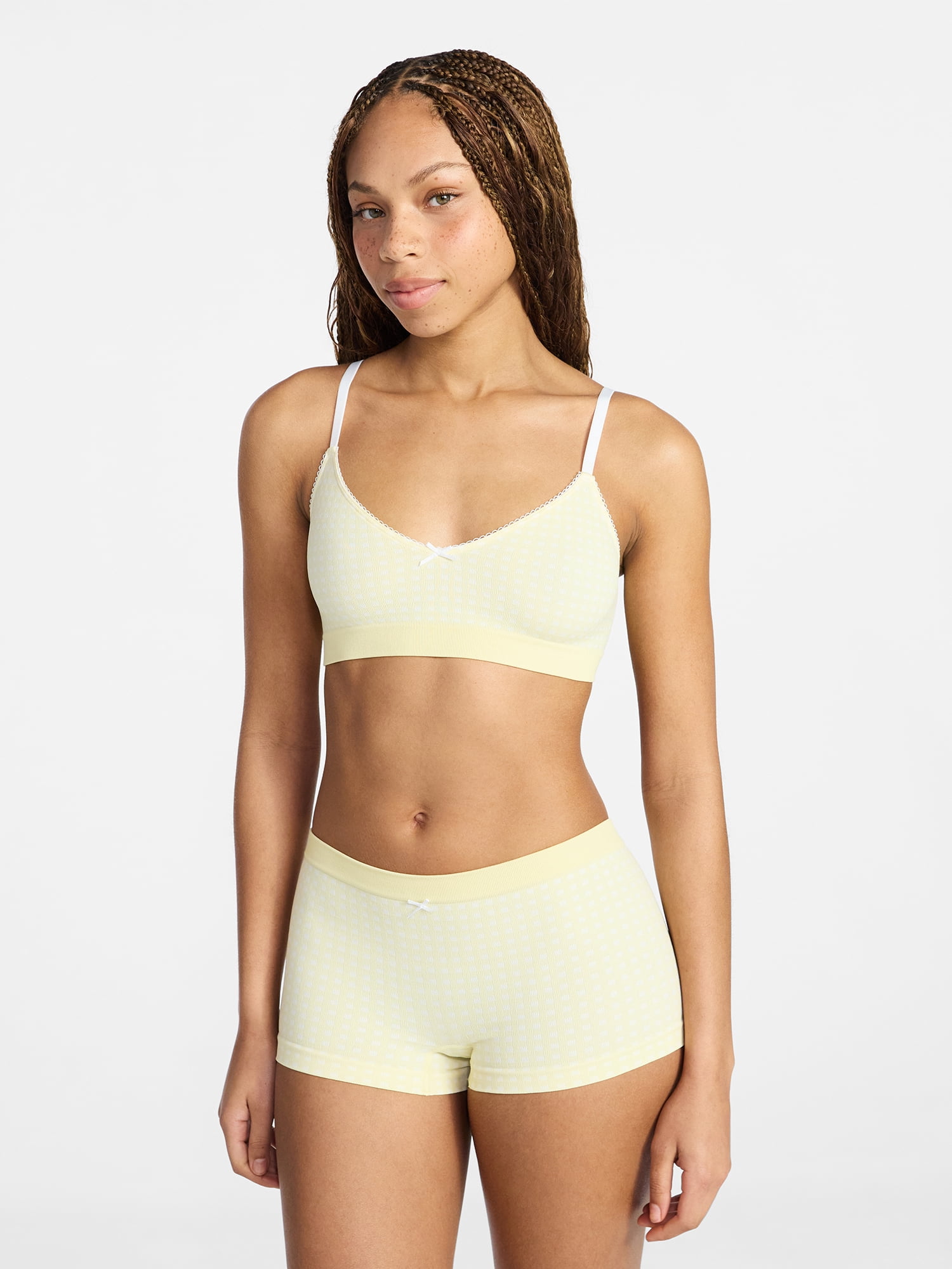 No Boundaries Seamless Triangle Bralette & Boyshort Set, 2-Piece, Women's XS-XXXL