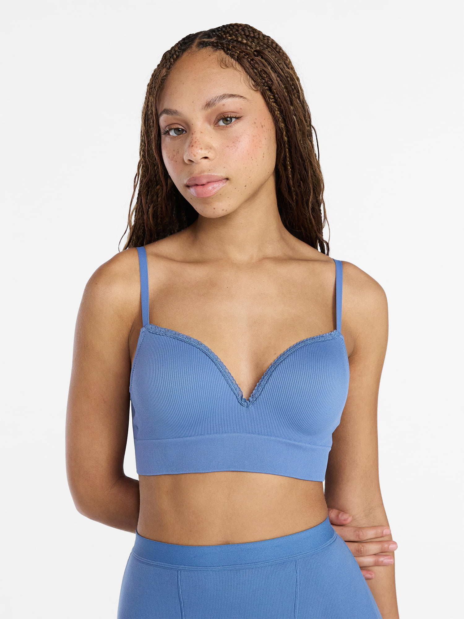 No Boundaries Seamless Wirefree Bra with Lace, Sizes XS-XXXL