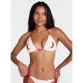 thumbnail image 1 of No Boundaries Chili Pepper Print Triangle Bikini Swim Top, Women's XXS-XXL, 1 of 5