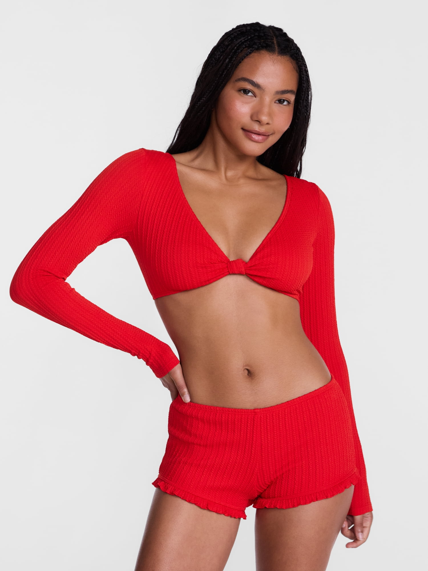 No Boundaries Sizzling Hot Swim Rash Guard with Long Sleeves, Women’s XXS-XXL