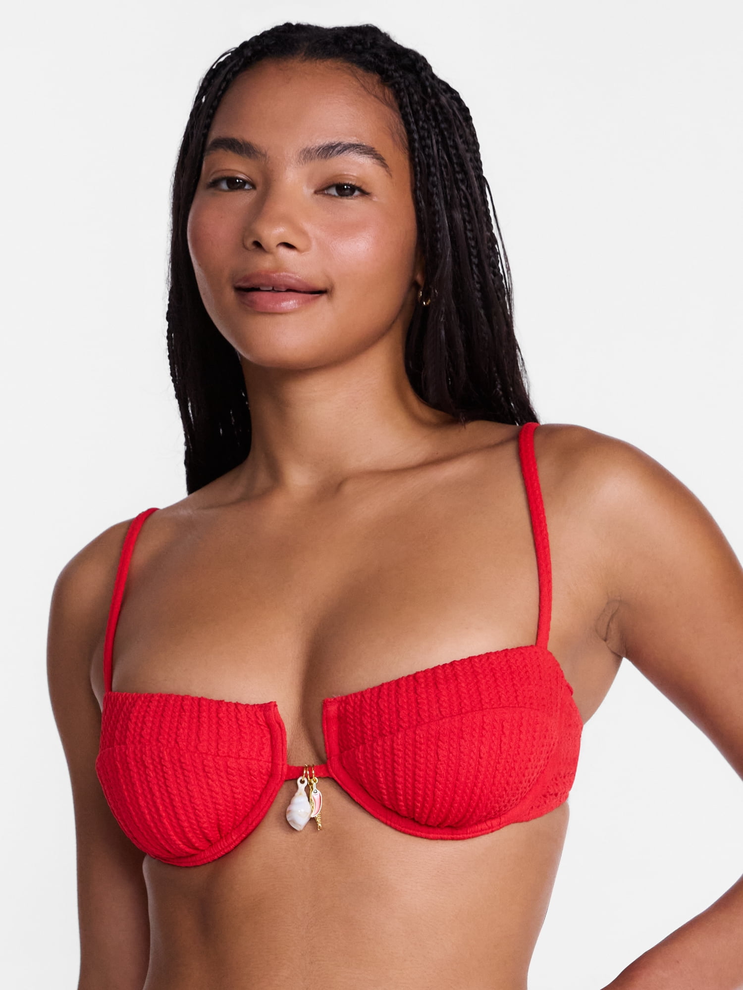 No Boundaries Chili Pepper Charm Underwire Bikini Swim Top, Women's XXS-XXL