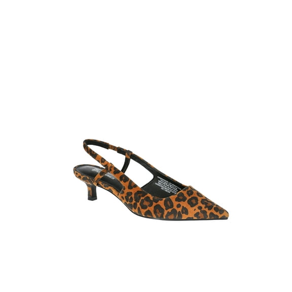 No Boundaries Faux Leather Slingback Kitten Heels, Women's