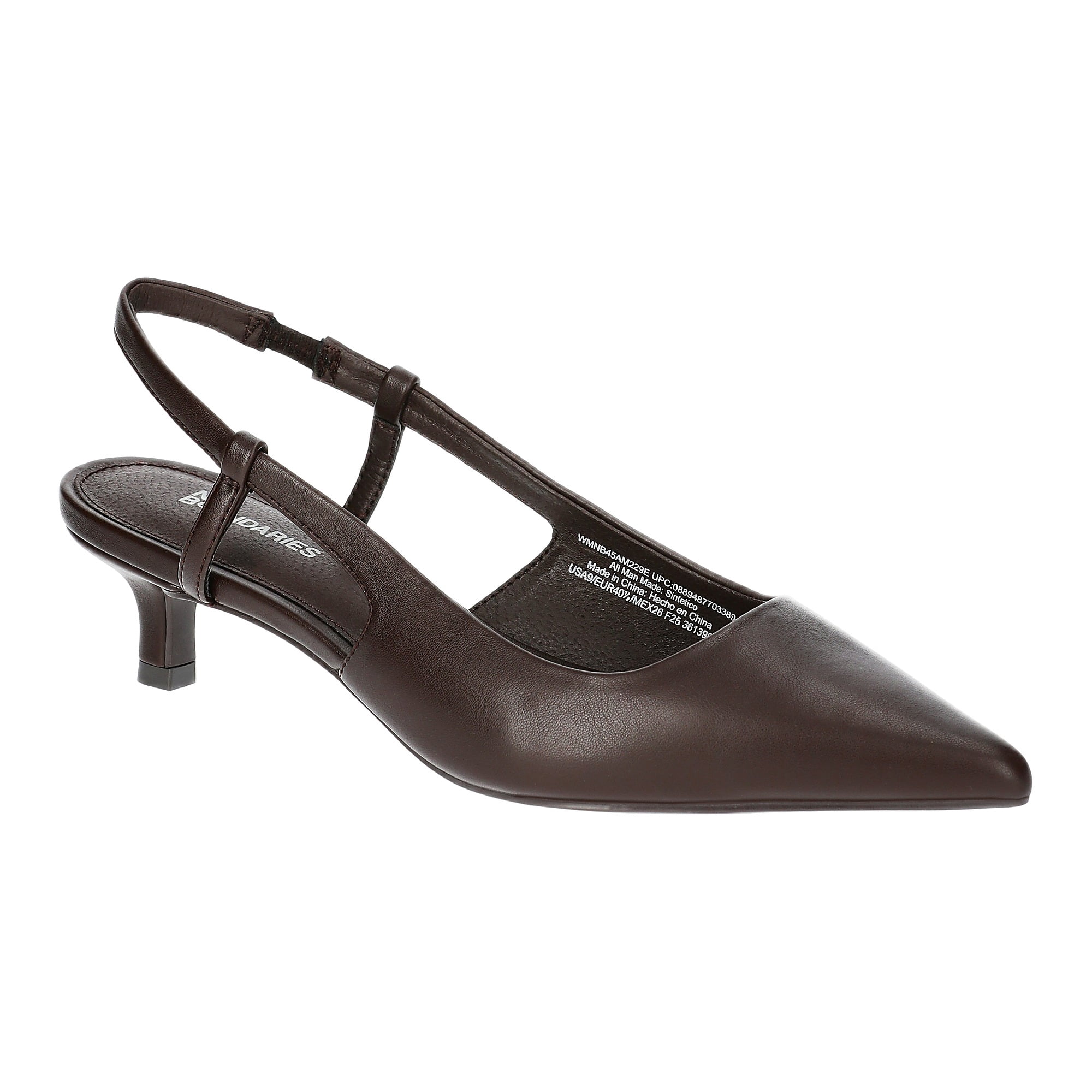 No Boundaries Faux Leather Slingback Kitten Heels, Women's