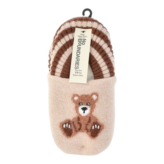 No Boundaries Slipper Socks, 1-Pack, Shoe Sizes 7-9.5, Women’s
