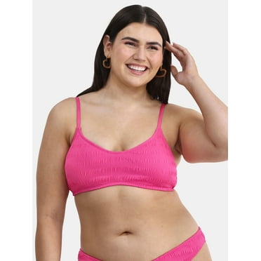 No Boundaries Women's Smocked Bralette Swim Top, Sizes XXS - XXL