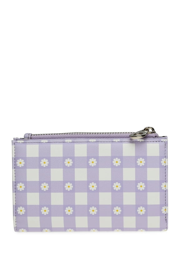 Women's Snap Wallet, Purple Gingham