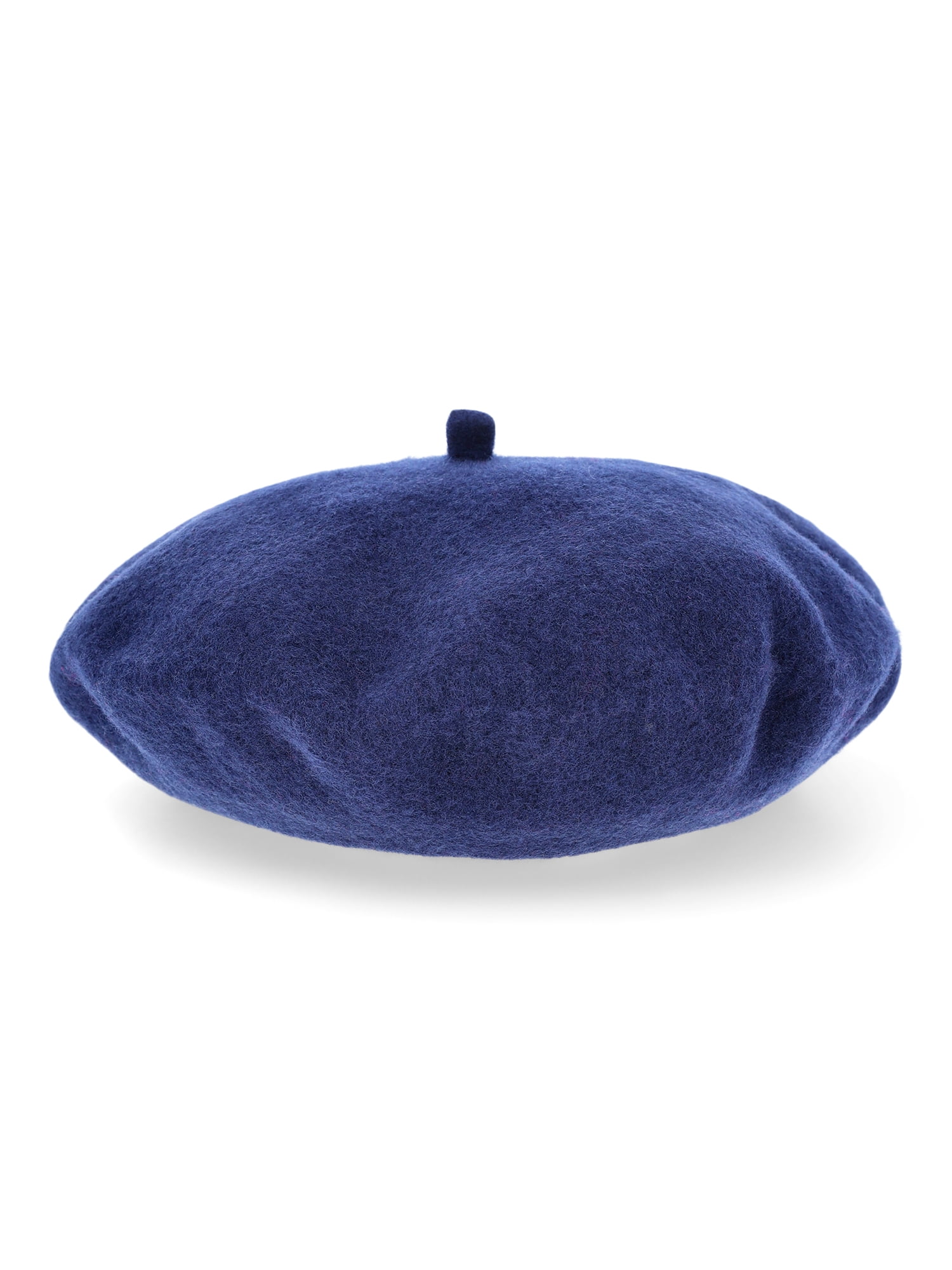 No Boundaries Women's Solid Beret, One Size, Navy