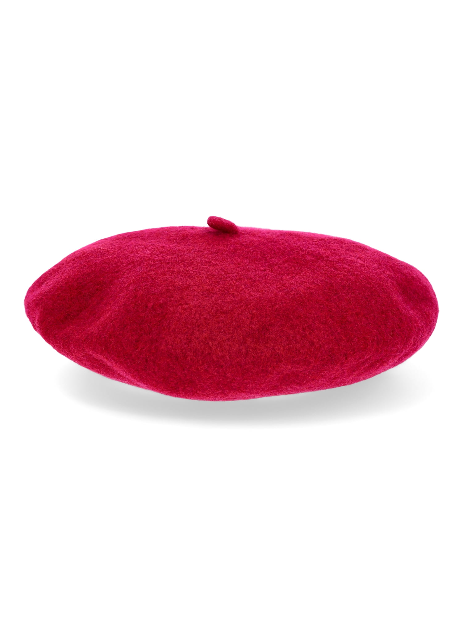 No Boundaries Women's Solid Beret, One Size, Raspberry - Walmart.com