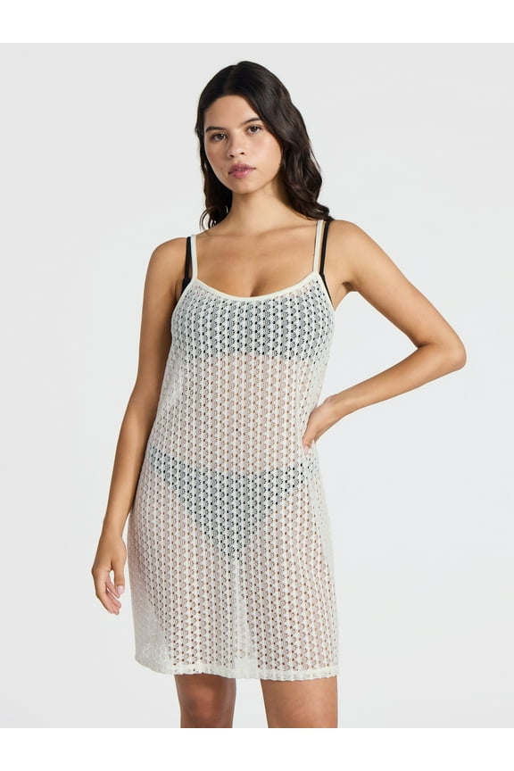 Strap Crochet Dress Swim Coverup, Women’s
