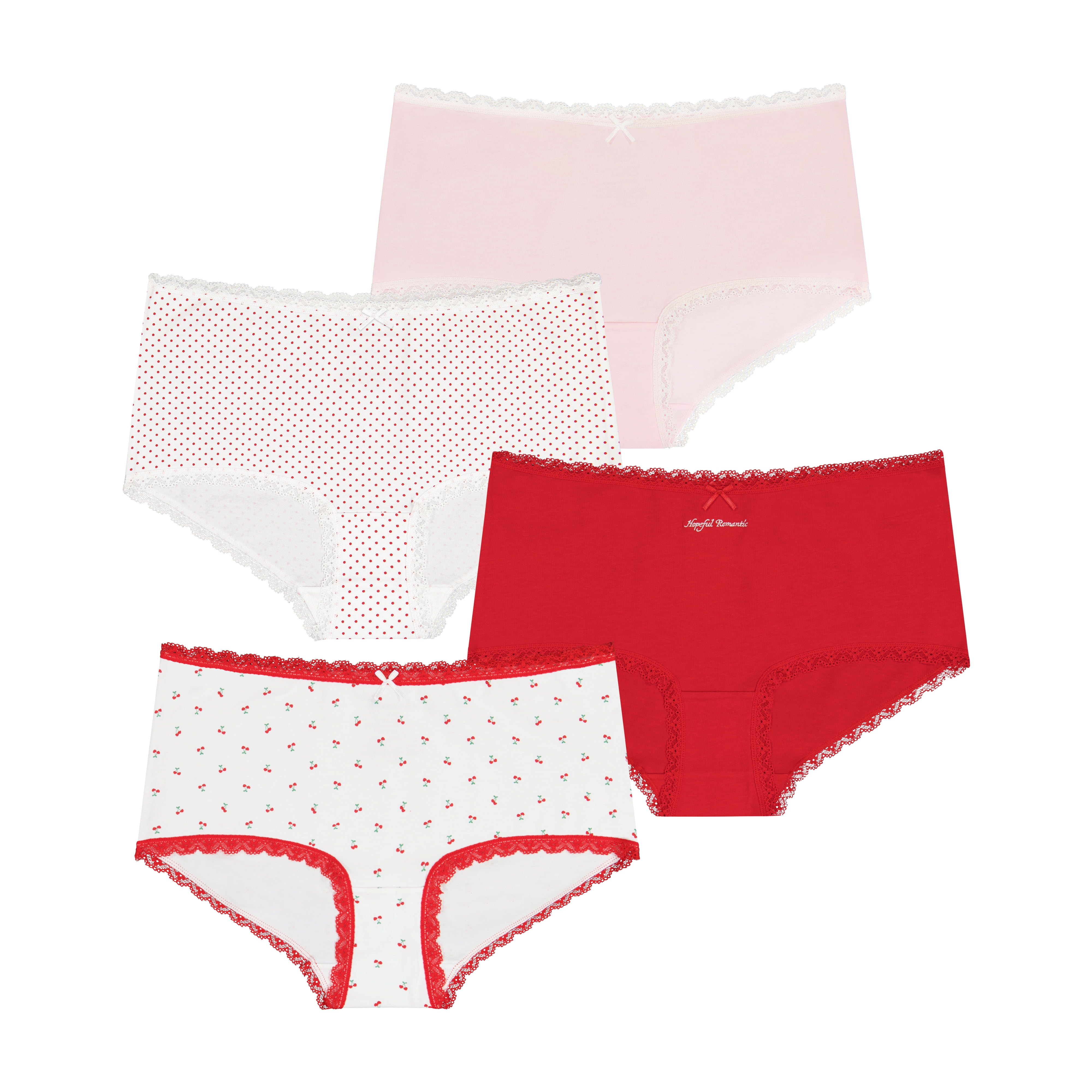 No Boundaries Stretch Cotton Boyshort Underwear, 4-Pack, Women's XS-XXXL