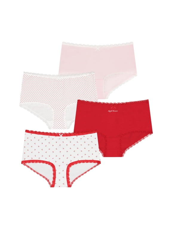 Stretch Cotton Boyshort Underwear, 4-Pack, Women's XS-XXXL