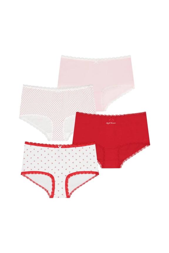 Stretch Cotton Boyshort Underwear, 4-Pack, Women's XS-XXXL