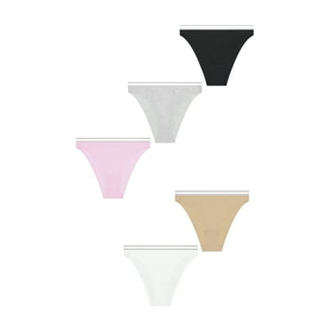 No Boundaries Stretch Ribbed Hi-Cut Cheeky Panties, 5-Pack, Women's