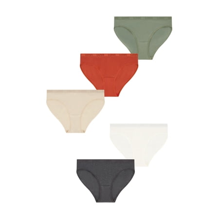 No Boundaries Women's Stretch Ribbed Hi-Cut, Underwear 5 Pack, XS-XXXL