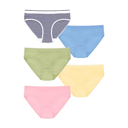 No Boundaries Stretch Ribbed Hipster Underwear, 5-Pack, Women's XS-XXXL
