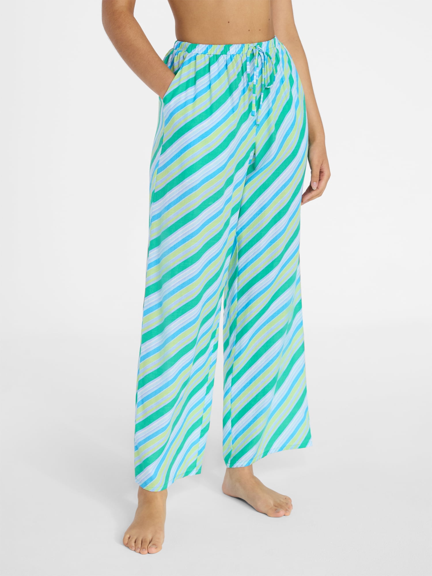 No Boundaries Wide Leg Pants Bikini Coverup, Women's XXS-XXL