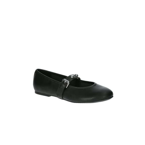 No Boundaries Women's Faux Leather Mary Jane Flats with Studs