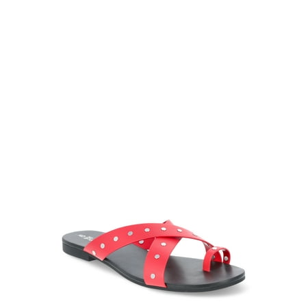 No Boundaries Women's Studded Toe Loop Sandals