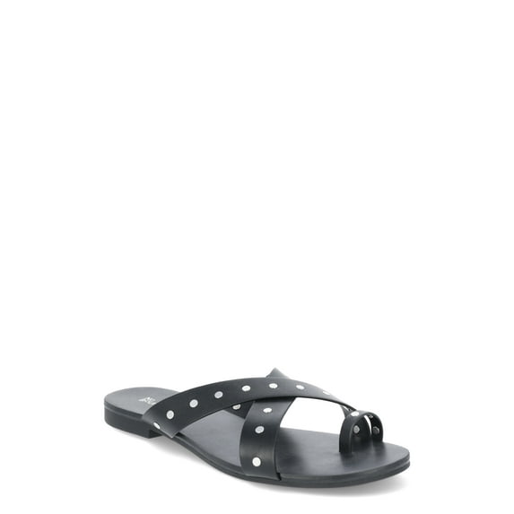 No Boundaries Women's Studded Toe Loop Sandals