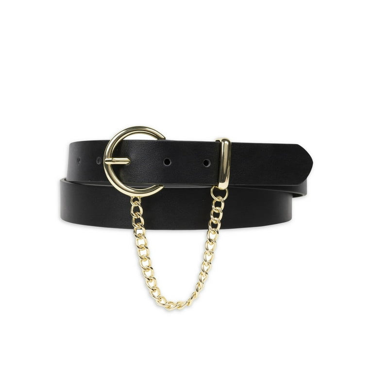 Women's New Polyurethane with Swag Chain Belt - Wild Fable™ Black L