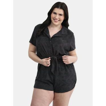 No Boundaries Terry Loop Coverup Romper, Women's
