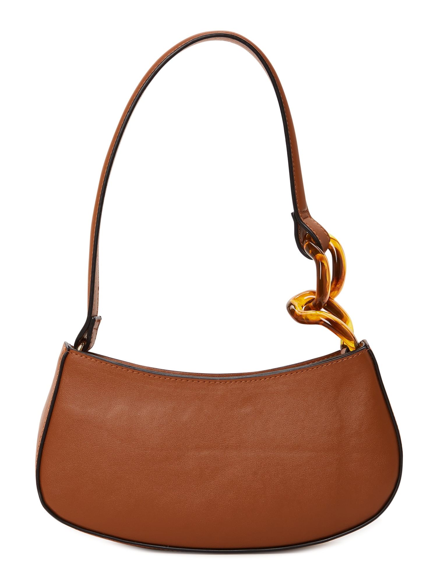 Cognac leather shoulder cheap bag