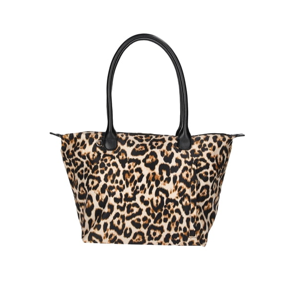 No Boundaries Women's Tote Bag, Natural Leopard