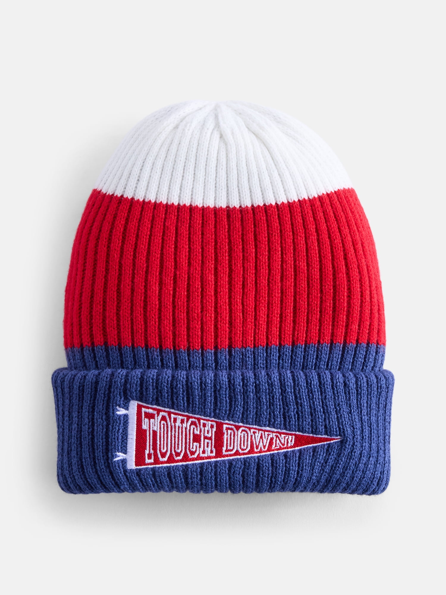 No Boundaries Women's Touchdown Beanie Hat, Red