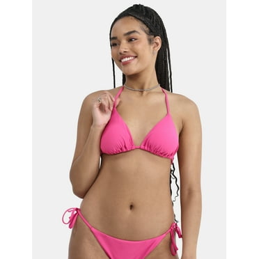No Boundaries Women's Triangle Tie Bikini Top, Sizes XXS-XXL