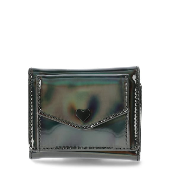 No Boundaries Women's Trifold Wallet Black Holographic