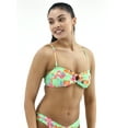 thumbnail image 1 of No Boundaries Women's Tropical Floral Print Bandeau Bikini Top, Sizes XXS-XXL, 1 of 5