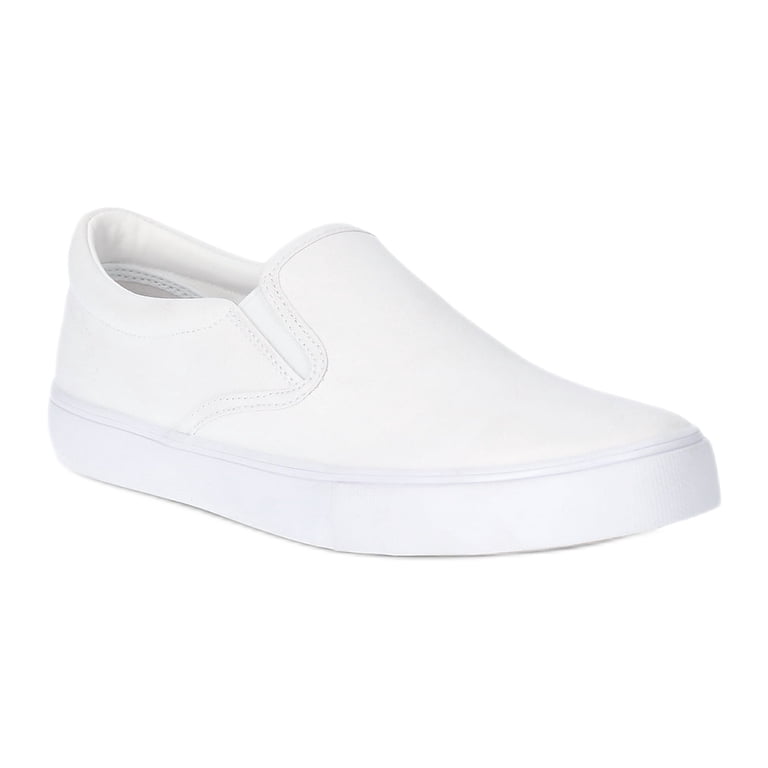 No Boundaries Women's Canvas Slip-On Sneakers with Wide Width and