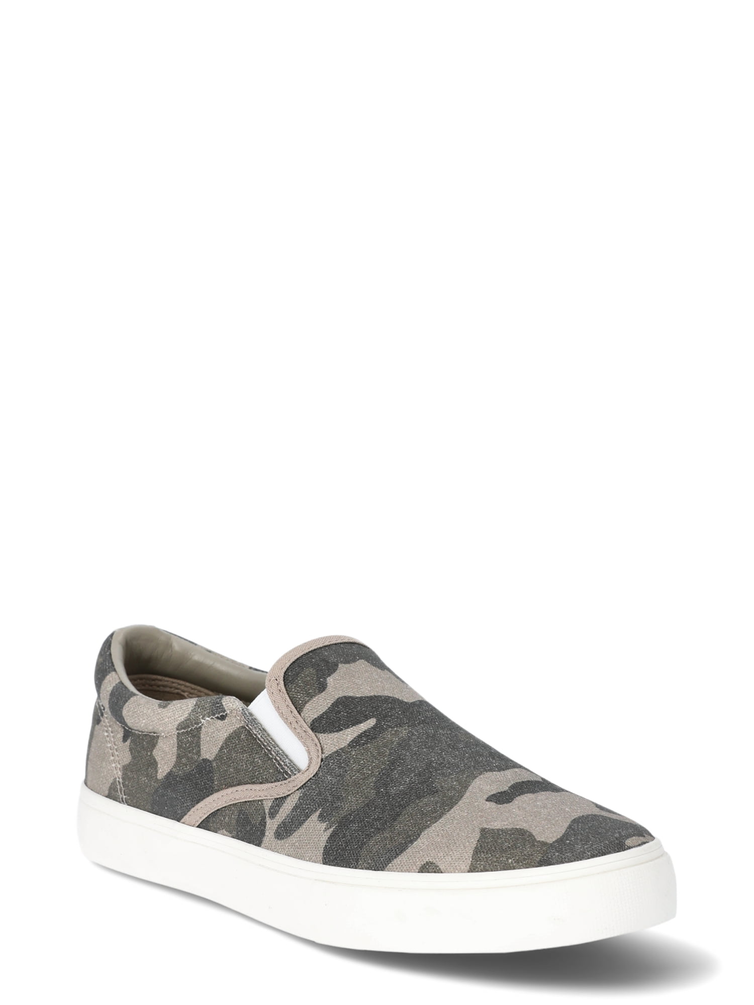 No Boundaries Twin Gore Canvas Slip On Sneakers, Wide Width Available, Women's