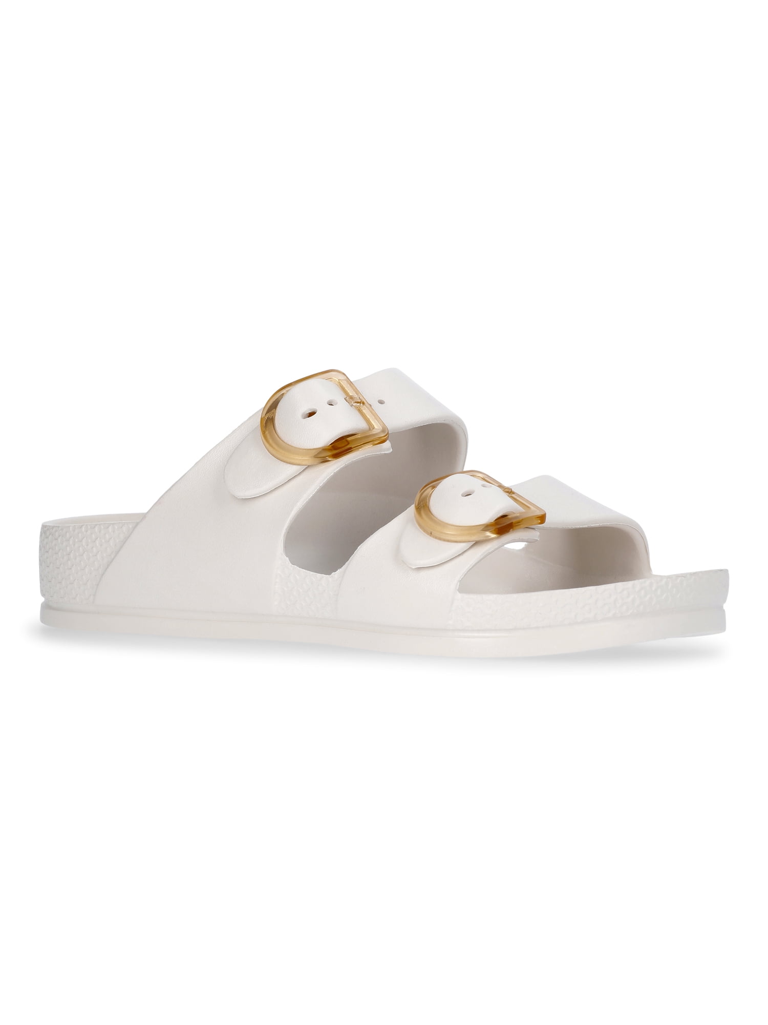 Time and Tru Women's Double Buckle EVA Slide Sandals