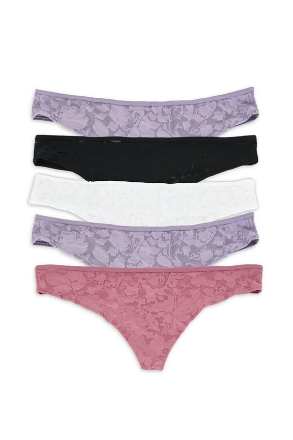 Women's Ultrasoft Thong Panties, 5-Pack
